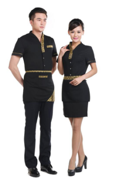 服务员工作服的定做有什么要求?(图1) 服务职工作服