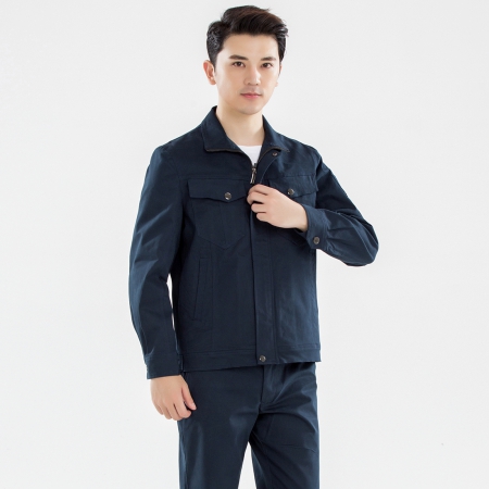 藏青色造纸厂工作服
定制工厂工作服