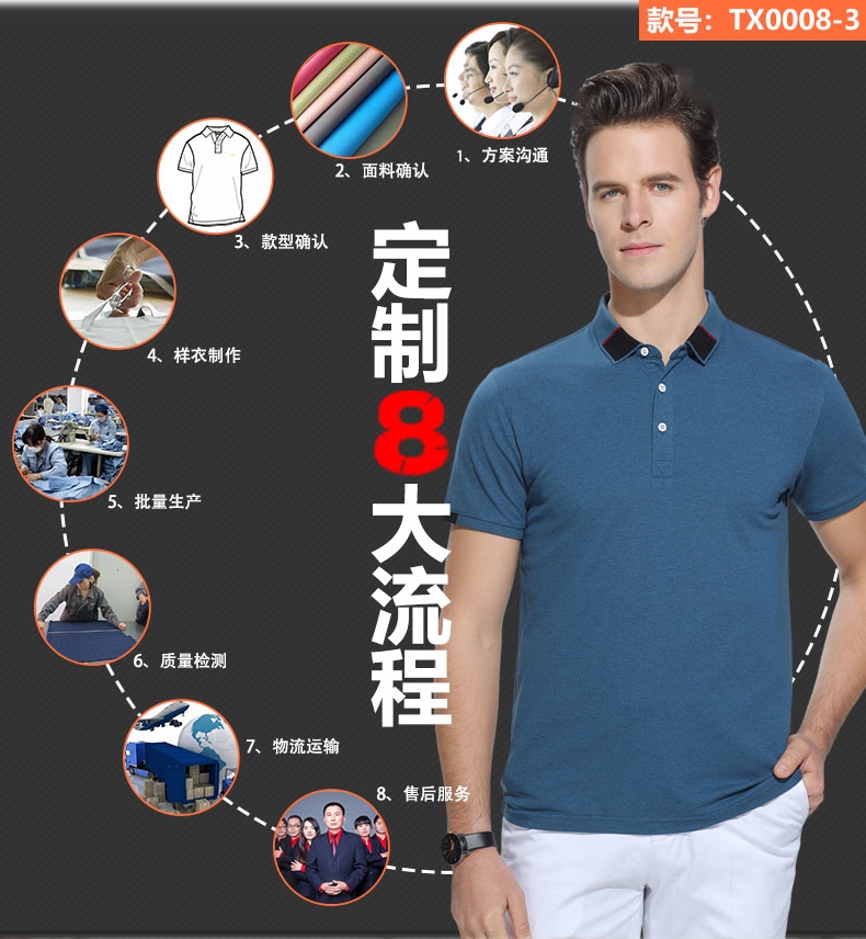 彩棉魔方领超爽纤维T恤衫TX0008-3(图5)