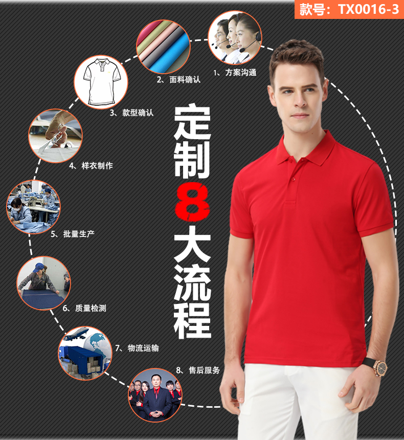 陶瓷纤维翻领T恤衫TX0016-3(图7)